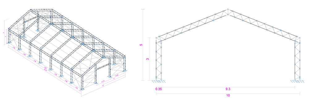 Structura cort depozitare industrial