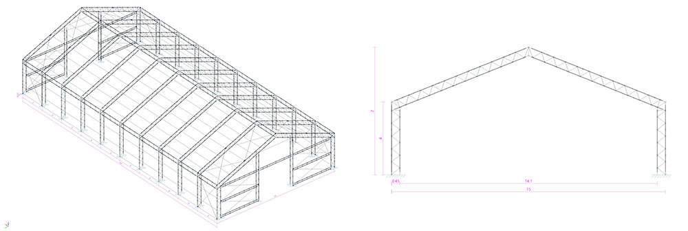 Structura cort depozitare industrial